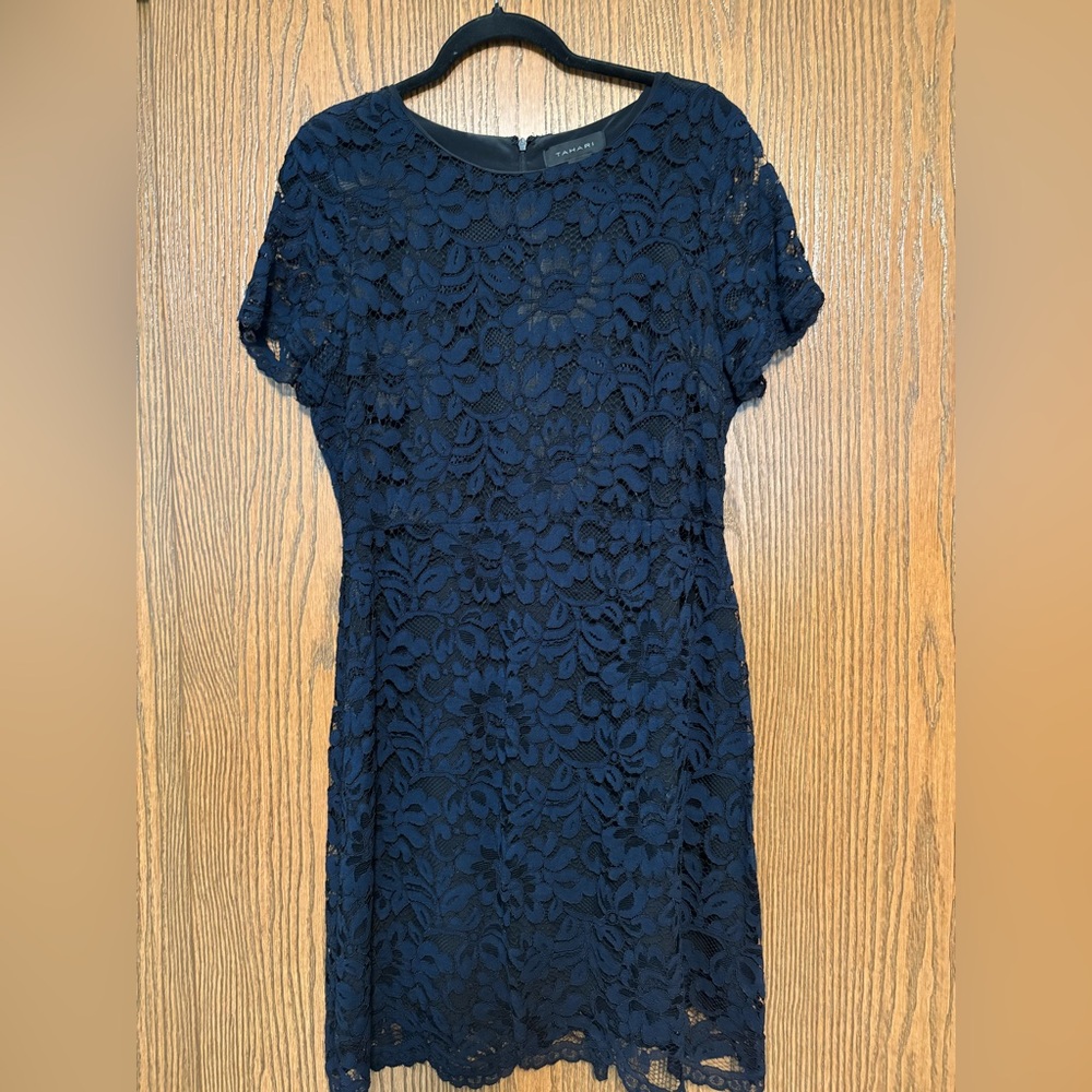 Elegant Navy Lace Dress